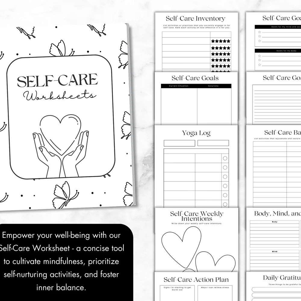 Self-Care Worksheets Instant Download